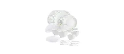 CELLO Tropical Lagoon Dazzle Series Opalware Dinner Set of 35 Pieces at ₹1,299