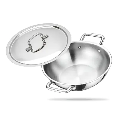 Stainless Steel Kadhai With Lid, 3.5 Ltr at ₹1,899