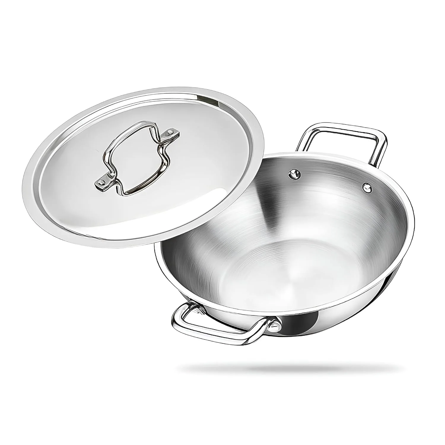 Stainless Steel Kadhai With Lid, 3.5 Ltr at ₹1,899