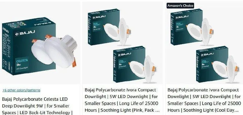 Upto 72% Off On Bajaj LED Downlights at ₹599