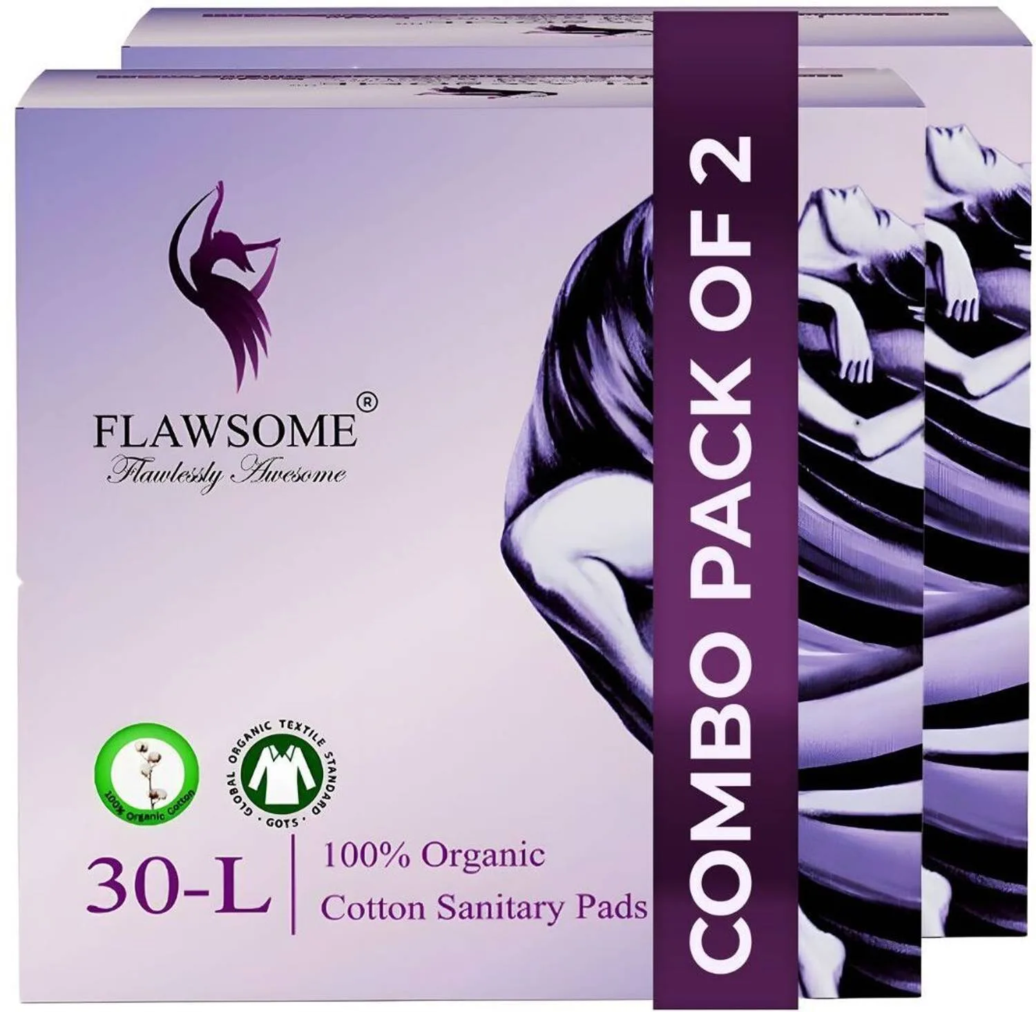 Lowest : Flawsome Combo Sanitary Pads (2 Pcs, 60 Units) at ₹315