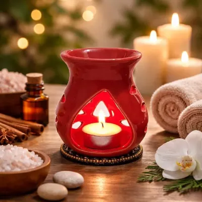 Pure Source India Ceramic Aroma Burner Oil Diffuser with Tealight Candle at ₹163