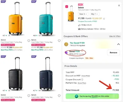 Snitch Trolley Bags from ₹1,102
