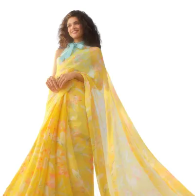 Floral Print Nara Chiffon Saree at ₹709