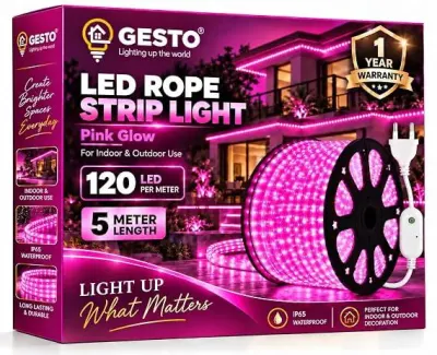 Gesto 5 Meter Pink LED Rope Strip Light at ₹299