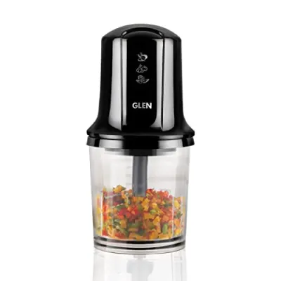 Glen Electric Mini Chopper, 500ml with Stainless Steel Blades, Egg Whisking Disc, Food-Grade Polycarbonate Bowls, Onion, Vegetable & Nut Cho at ₹995