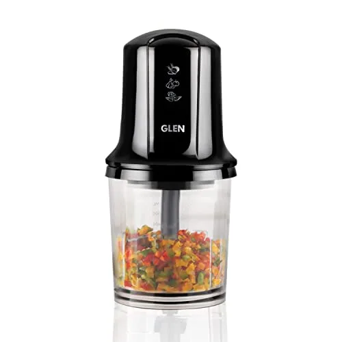 Glen Electric Mini Chopper, 500ml with Stainless Steel Blades, Egg Whisking Disc, Food-Grade Polycarbonate Bowls, Onion, Vegetable & Nut Cho at ₹995