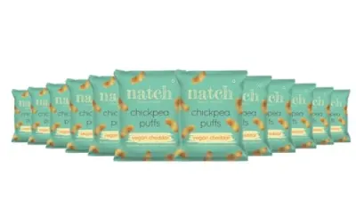 Natch Chickpea Protein Puffs, Healthy Snacks, Rich in Fiber, Not Fried Not Baked Gluten Free, Vegan, Trans Fat Free, Vegan Cheddar, 20g each at ₹99