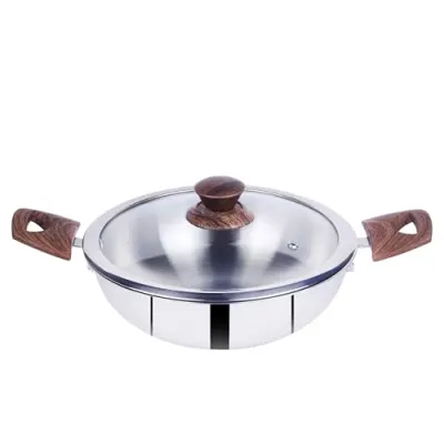 Tri Ply Kadai 22 Cm | Stainless Steel Deep Cooking Kadhai fo at ₹925