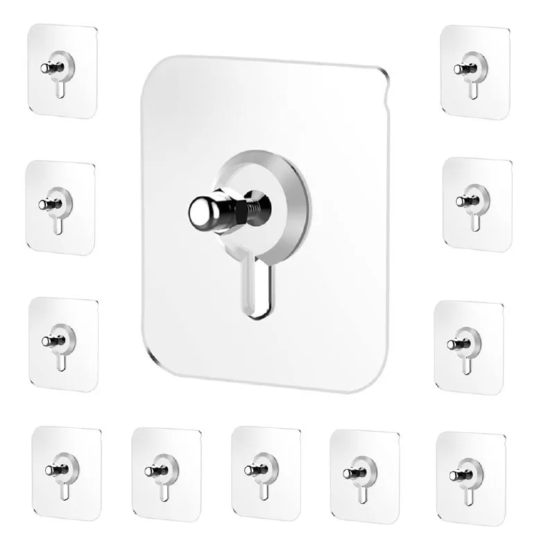JIALTO 10 Pcs Stainless Steel, PVC, ABS Nail Free Seamless Adhesive Non-Trace No Drilling Installation Hanging at ₹86