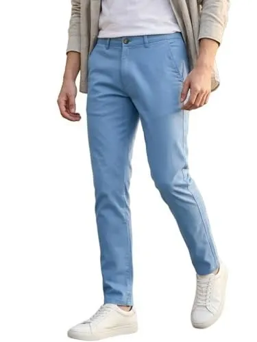 Neostreak Men's Cotton Slim Fit Casual Chinos Trousers Stretch at ₹799