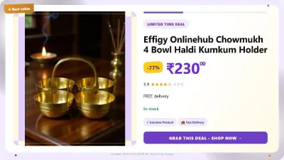 Chowmukh 4 Bowl Haldi Kumkum Holder Patra at ₹230