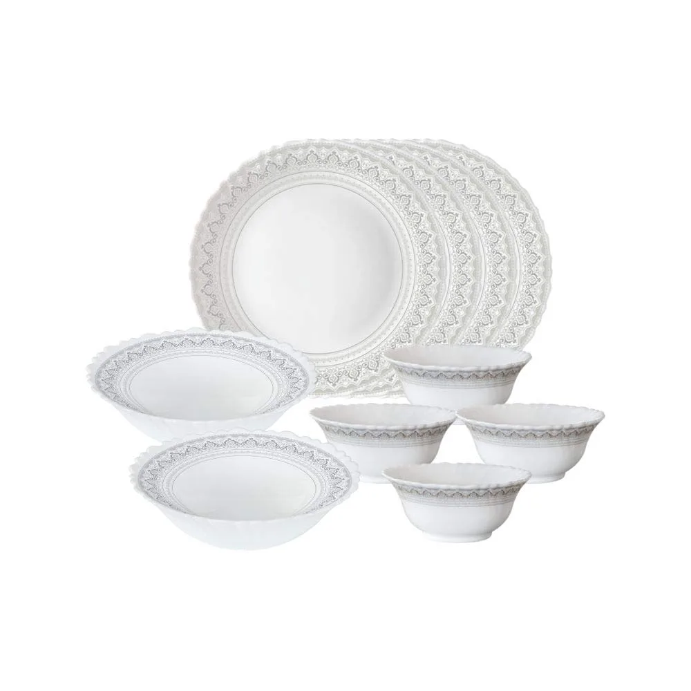 Larah by Borosil Classic Opalware Dinner Set, 10 at ₹789
