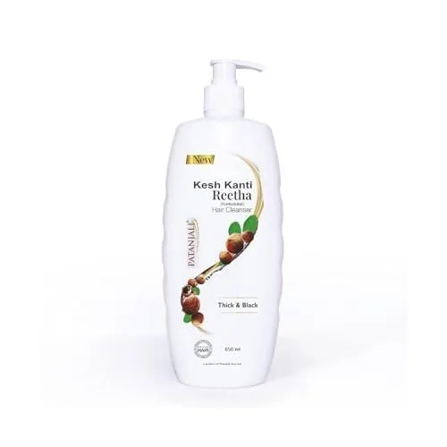 Patanjali Kesh Kanti Reetha Hair Cleanser 650 Ml, Natural Shampoo for Thick & Black Hairs, Scalp Cleansers for Men and Women, All Types at ₹213