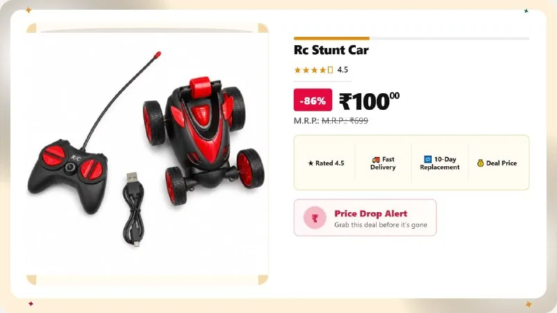 Rc Stunt Car at ₹100