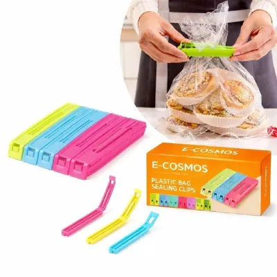 E-COSMOS® 18 Pcs - 3 Different Size Plastic Food Snack Bag Pouch Clip Sealer Large, Medium at ₹109