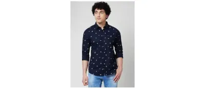 Spykar Printed Full Sleeve Shirt Men Size M MSHPS1BD043 at ₹750