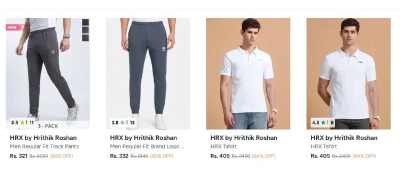 Upto 87% Off On HRX Clothing