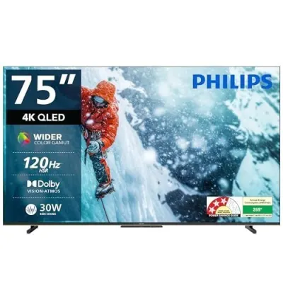 PHILIPS 190 cm (75 inch) 8100 Series 4K Ultra HD Smart QLED Google TV 75PQT8100 at ₹59,499