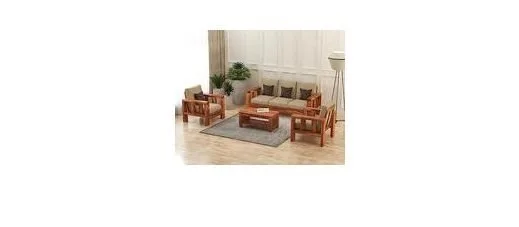 Solid Sheesham Wooden 5 Seater Sofa Set (3+1+1) at ₹20,612