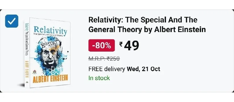 Relativity: The Special And The General Theory by Albert Einstein at ₹49