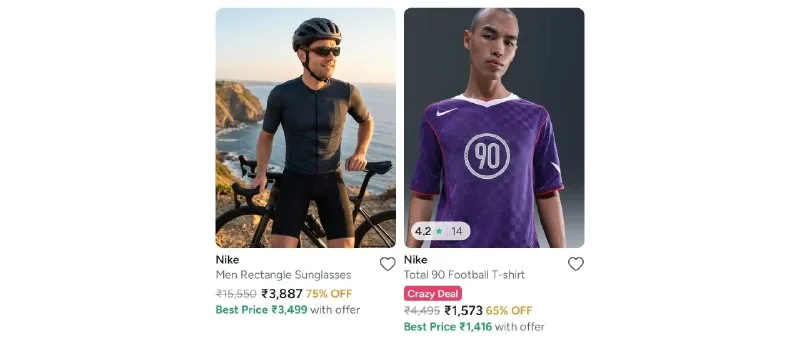 Upto 60% Off On Nike + 10% Off With Coupon