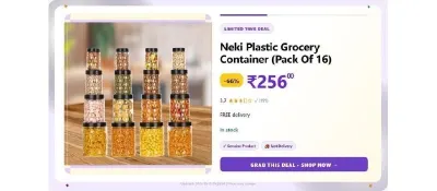 Plastic Grocery Container (Pack Of 16) at ₹256