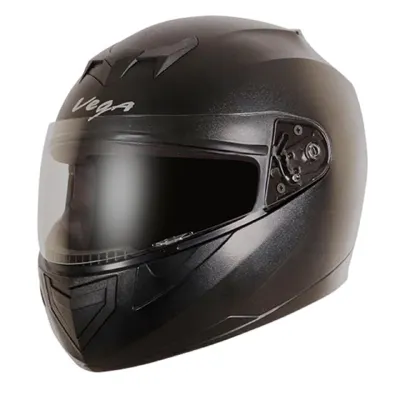 Vega Edge ISI Certified Full Face Gloss Finish Helmet for Men and Women with Clear Visor(Black, Size:L) at ₹678