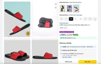 PUMA Men Popcat 20 Shower RES Slides at ₹803