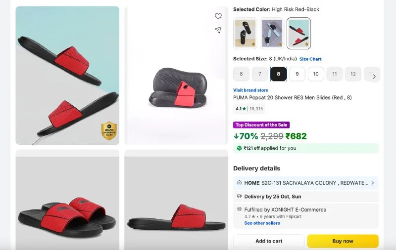 PUMA Men Popcat 20 Shower RES Slides at ₹803