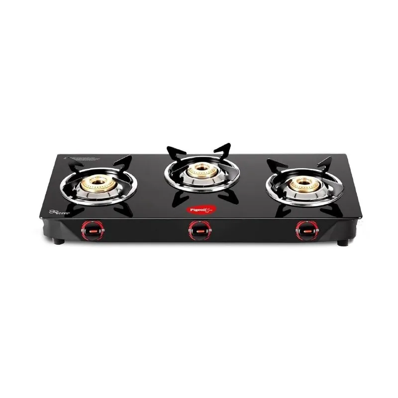 Pigeon by Stovekraft Aster 3 Burner Gas Stove with High Powered Brass Burner Gas Cooktop at ₹2,143
