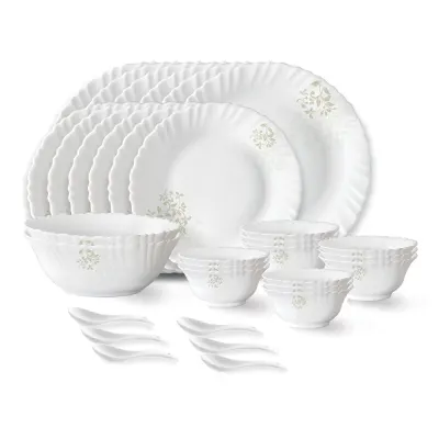 Larah by Borosil Opalware Dinner Set 33 Pieces at ₹1,387