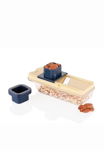 RITU Adjustable Slicer with Large Safety Holder | Dual Stainless Steel Blades | Spiral Vegetable Cutter for Salad, Fruits, Potatoes, Carrots at ₹82