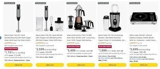 Upto 71% OFF on Wipro Kitchen Appliances