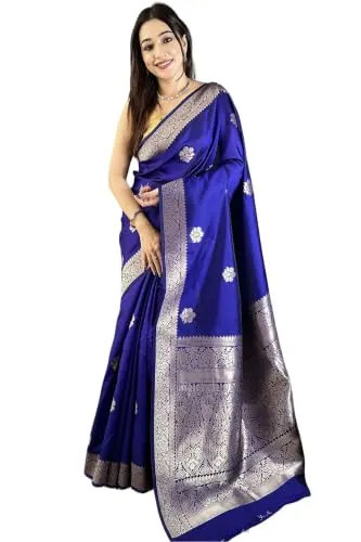SGF11 Women's Kanjivaram Pure Soft Silk Saree With Unstitched Blouse Piece at ₹475