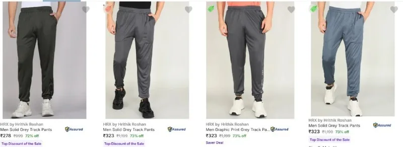 Upto 73% Off - Hrx By Hrithik Roshan Men's Track Pants