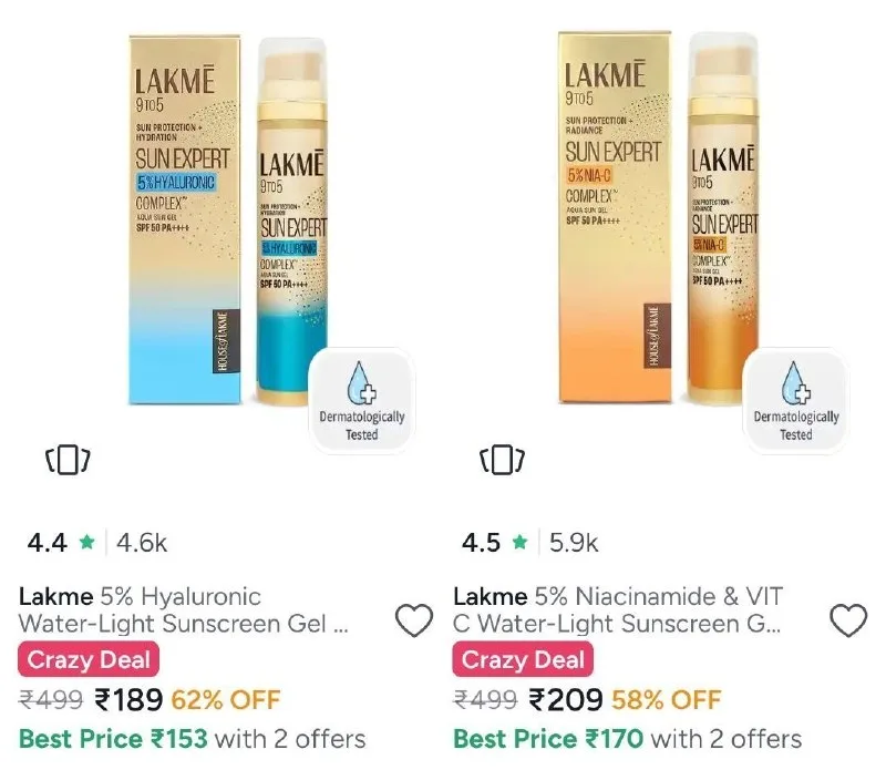 Myntra Loot - Upto 65% Off on Sunscreens