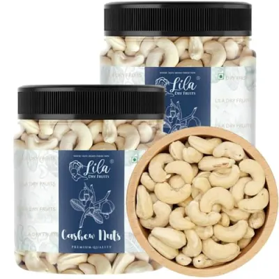 LILA DRY FRUITS Cashew Kaju 1 kg Whole Nutritious & Delicious (500gm x 2) at ₹823