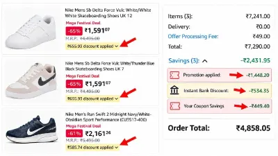Nike Shoes Loot – 50% Off + 10% Off Coupon + Extra 20% Off + 10% SBI Discount