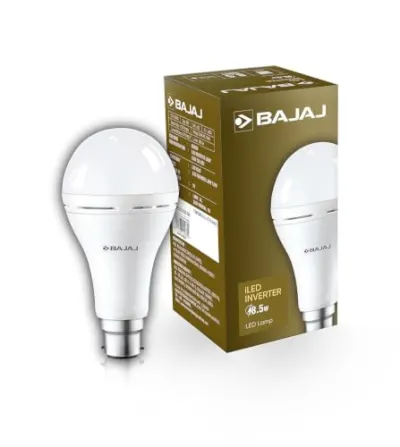 Bajaj iLED 8.5W Rechargeable Emergency Inverter LED Bulb | Cool Day Light | Upto 4 Hours Battery | B22D | (Pack of 1, White) at ₹189