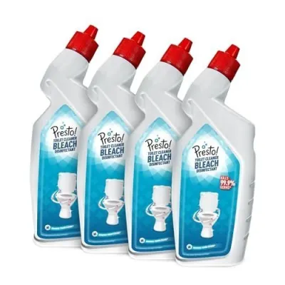 Presto! Disinfectant Toilet Cleaner Bleach | 4 Ltr ., Presto! Premium Sponge Wipes | 10 Count .