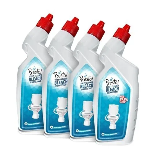 Presto! Disinfectant Toilet Cleaner Bleach | 4 Ltr ., Presto! Premium Sponge Wipes | 10 Count .