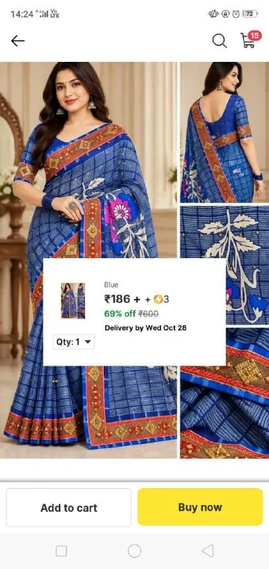 Kanhiya Floral Print Bollywood Muslin Saree at ₹189