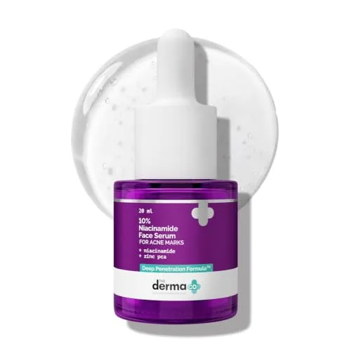 The Derma Co 10% Niacinamide Serum - 20 ml | With 2% Zinc, Powered by Deep Penetration Formula™ | Fades Acne Marks, Controls Oil & Reduces D at ₹261
