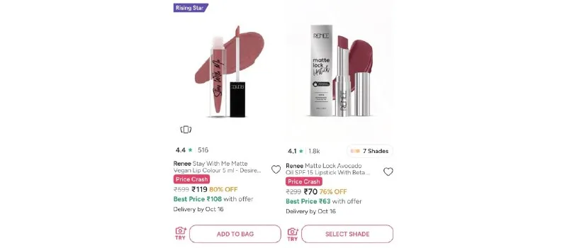 Flat 75-80% Off On Renee Beauty Products