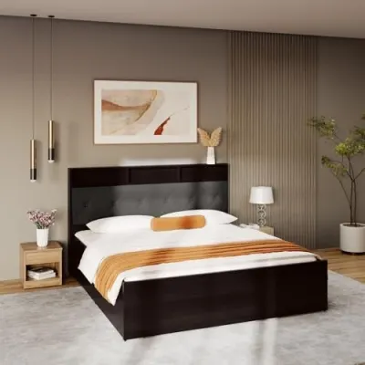 Interio by Godrej Lattice King Size Engineered Wood Bed at ₹56,590