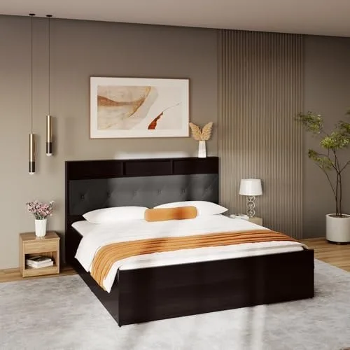 Interio by Godrej Lattice King Size Engineered Wood Bed at ₹56,590