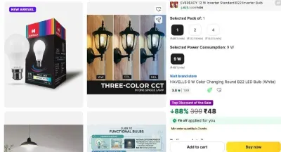 HAVELLS 9 W Color Changing Round B22 LED Bulb at ₹48