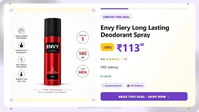 Envy Fiery Long Lasting Deodorant Spray - (140 ml) at ₹113