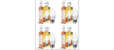 wipro Garnet 5 W E27 Base Frosted Candle LED Bulb (Pack of 4) at ₹474
